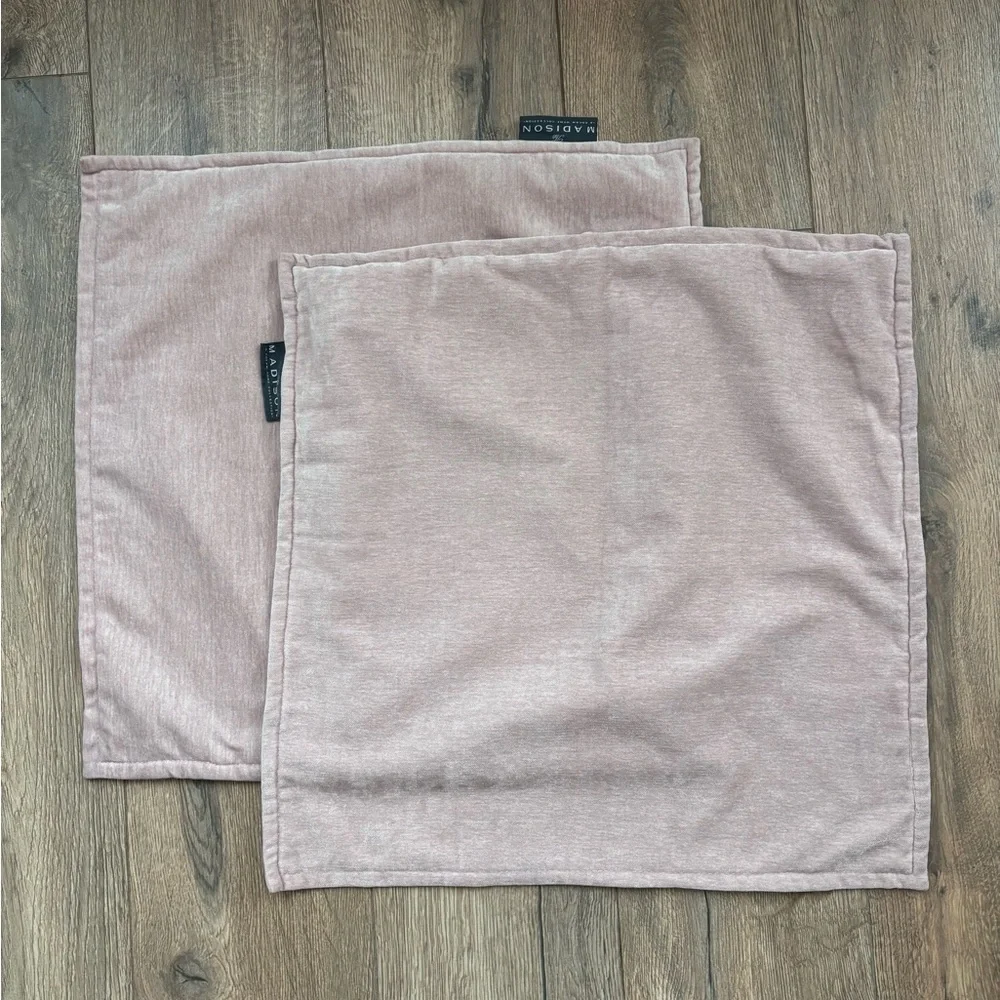 Madison Maya Mauve Pink Velvet Throw Pillow Sham Cover Set 20” Square